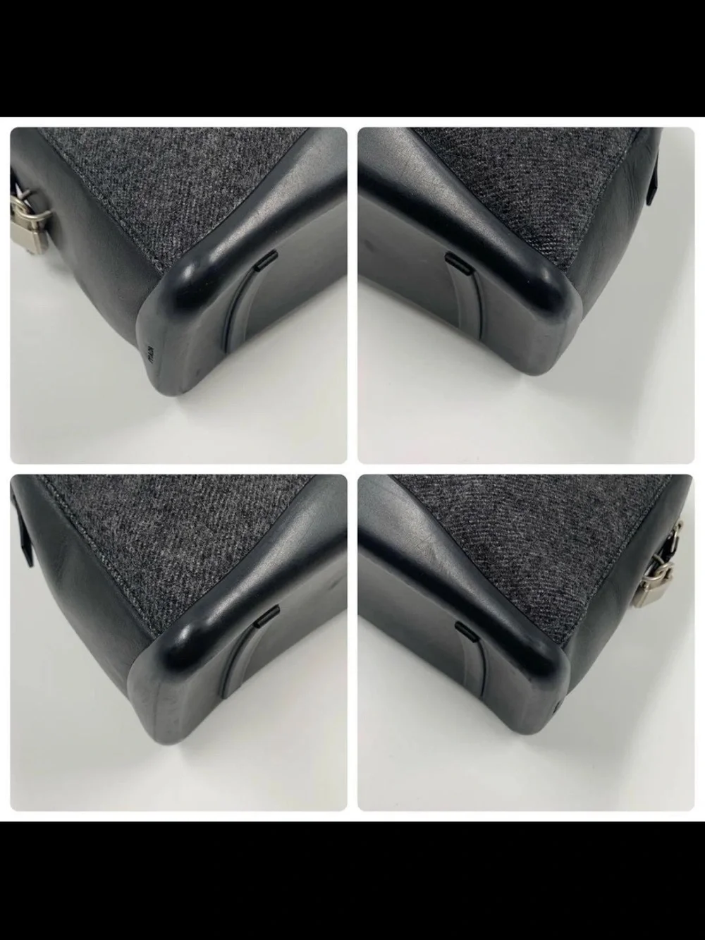 Prada Black & Charcoal Wool-Blend Tote Bag